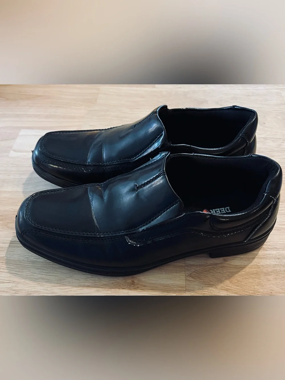 Deer Stags Boys Black Slip-On Dress Shoes Size 5M Square toe